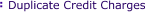 Duplicate Credit Charges