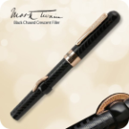 Mark Twain Crescent Filler Fountain Pen Black Chase with Rose Gold Trim Conklin® Mark Twain Crescent Filler Fountain Pen Black Chase with Rose Gold Trim Conklin®