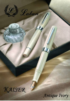 Kaiser Antique Ivory Rollerball Pen with Platinum Trim by Laban®
