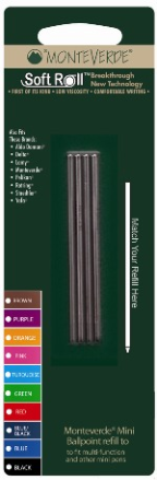 SoftRoll™ D1 Ballpoint Ink Refills...[D1] by MonteVerde®  4/blister card