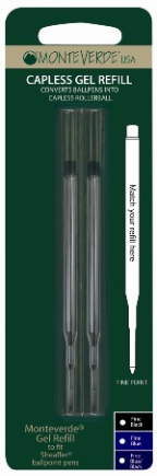 Capless Gel Ink refill - fits Sheaffer® by MonteVerde®....2 pack blister card Capless Gel Ink refill - fits Sheaffer® by MonteVerde®....2 pack blister card