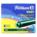 4001 TP/6 Ink Dark Green Cartridges by Pelikan®..last of our inventory 4001 TP/6 Ink Dark Green Cartridges by Pelikan®..last of our inventory