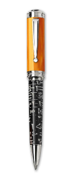 Sumer Orange Resin Ballpoint Pen with Rhodium Trim from Signum® Italia