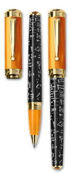 Sumer Orange Resin Rollerball Pen with Gold Trim from Signum® Italia