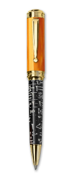 Sumer Orange Resin Ballpoint Pen with Gold Trim from Signum® Italia