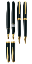 Classic Gold Converter Fountain Pens [Gold Plated Rings & Clips]..14 karat gold nibs by Cleo Skribent®