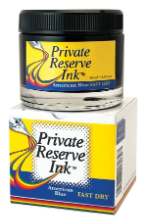 Fast Dry American Blue Fountain Pen Bottled Ink Private Reserve Ink USA from Yafa Brands® Fast Dry American Blue Fountain Pen Bottled Ink Private Reserve Ink USA from Yafa Brands®