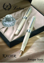 Kaiser Antique Ivory Fountain Pen with Platinum Trim: Medium Nib by Laban®...last one Kaiser Antique Ivory Fountain Pen with Platinum Trim: Medium Nib by Laban®...last one