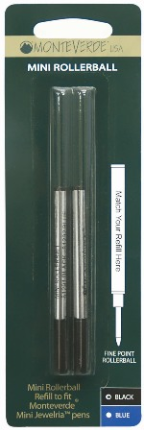 MonteVerde® Rollerball Ink refill fits-MonteVerde® Mini Jewelria®....2 pack blister card MonteVerde® Rollerball Ink refill fits-MonteVerde® Mini Jewelria®....2 pack blister card