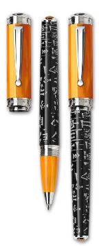 Sumer Orange Resin Rollerball Pen with Rhodium Trim from Signum® Italia Sumer Orange Resin Rollerball Pen with Rhodium Trim from Signum® Italia