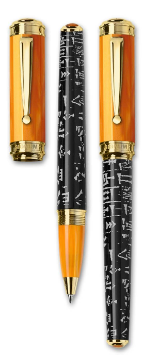 Sumer Orange Resin Rollerball Pen with Gold Trim from Signum® Italia Sumer Orange Resin Rollerball Pen with Gold Trim from Signum® Italia